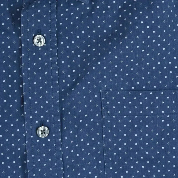 Vince || Men's Navy Micro Dots Career Collared Shirt Long Sleeve Size Small - Picture 6 of 9